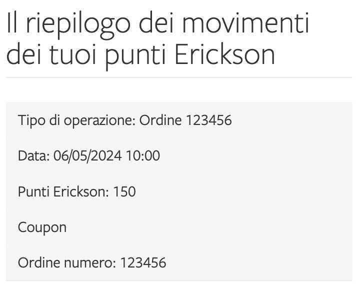 riepilogo punti Erickson